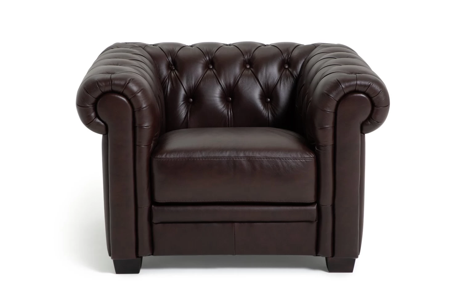 Habitat Chesterfield Leather Armchair - Walnut 3 Habitat Chesterfield Leather Armchair - Walnut
