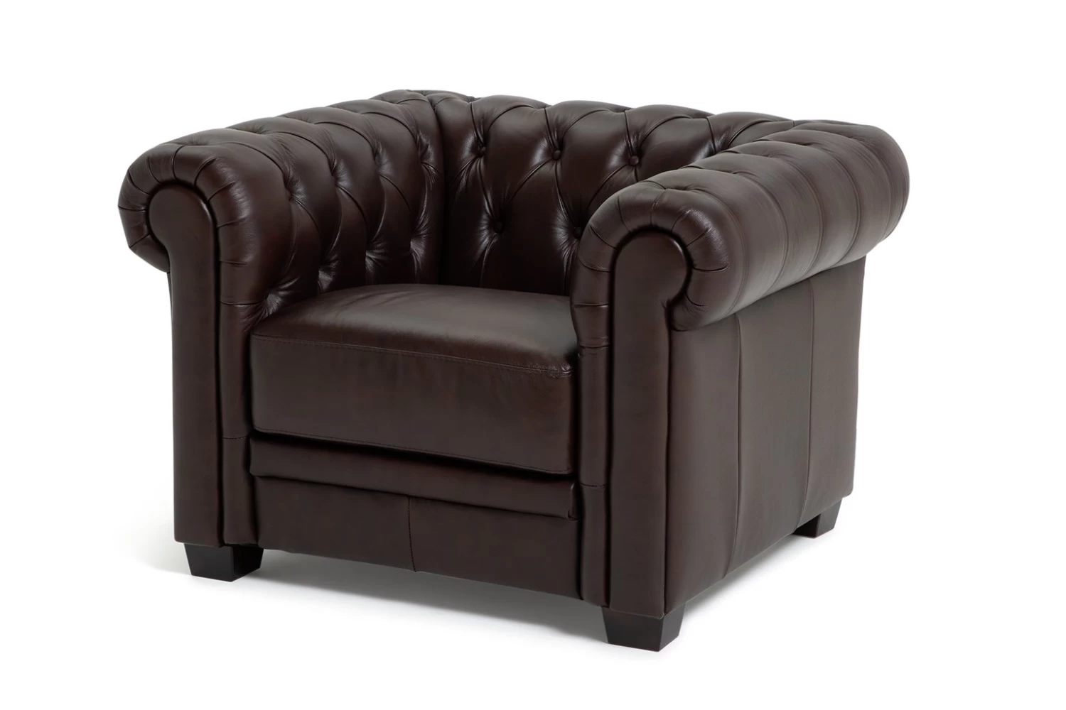Habitat Chesterfield Leather Armchair - Walnut 4 Habitat Chesterfield Leather Armchair - Walnut - Image 2