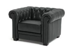 Habitat Chesterfield Leather Armchair - Black -Sofa Discount Store 6250988 R Z002A