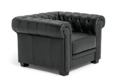 Habitat Chesterfield Leather Armchair - Black -Sofa Discount Store 6250988 R Z004A