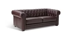 Habitat Chesterfield Leather 3 Seater Sofa - Chocolate -Sofa Discount Store 6257101 R Z002A