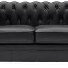 Habitat Chesterfield Leather 2 Seater Sofa - Black -Sofa Discount Store 6318349 R Z001A