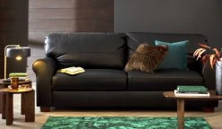 Habitat Salisbury Leather 4 Seater Sofa - Black -Sofa Discount Store 6872744 R Z002C