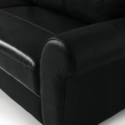 Habitat Salisbury Leather 4 Seater Sofa - Black -Sofa Discount Store 6872744 R Z006A