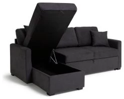 Habitat Reagan Left Corner Chaise Sofa Bed - Charcoal -Sofa Discount Store 6980038 R Z002A