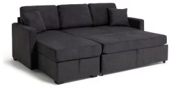 Habitat Reagan Left Corner Chaise Sofa Bed - Charcoal -Sofa Discount Store 6980038 R Z003A
