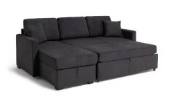 Habitat Reagan Left Corner Chaise Sofa Bed - Charcoal -Sofa Discount Store 6980038 R Z007A