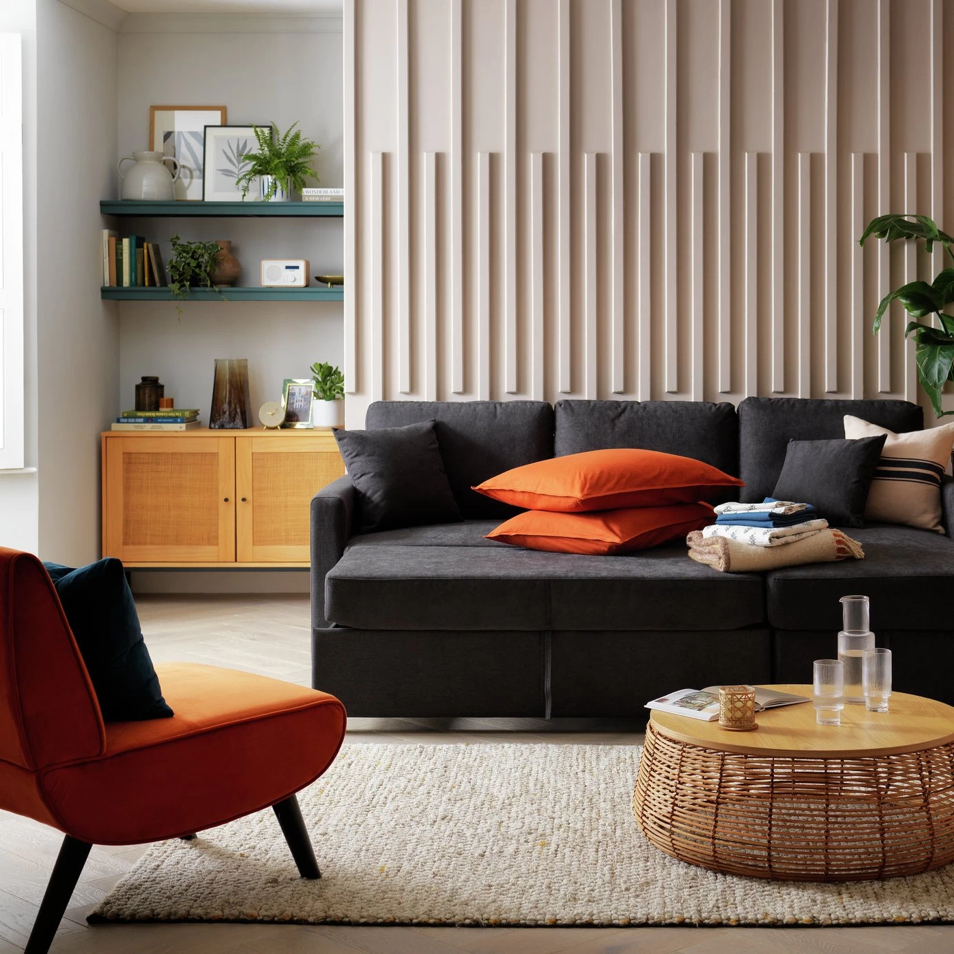 Habitat Reagan Right Corner Chaise Sofa Bed - Charcoal 13 Habitat Reagan Right Corner Chaise Sofa Bed - Charcoal - Image 11