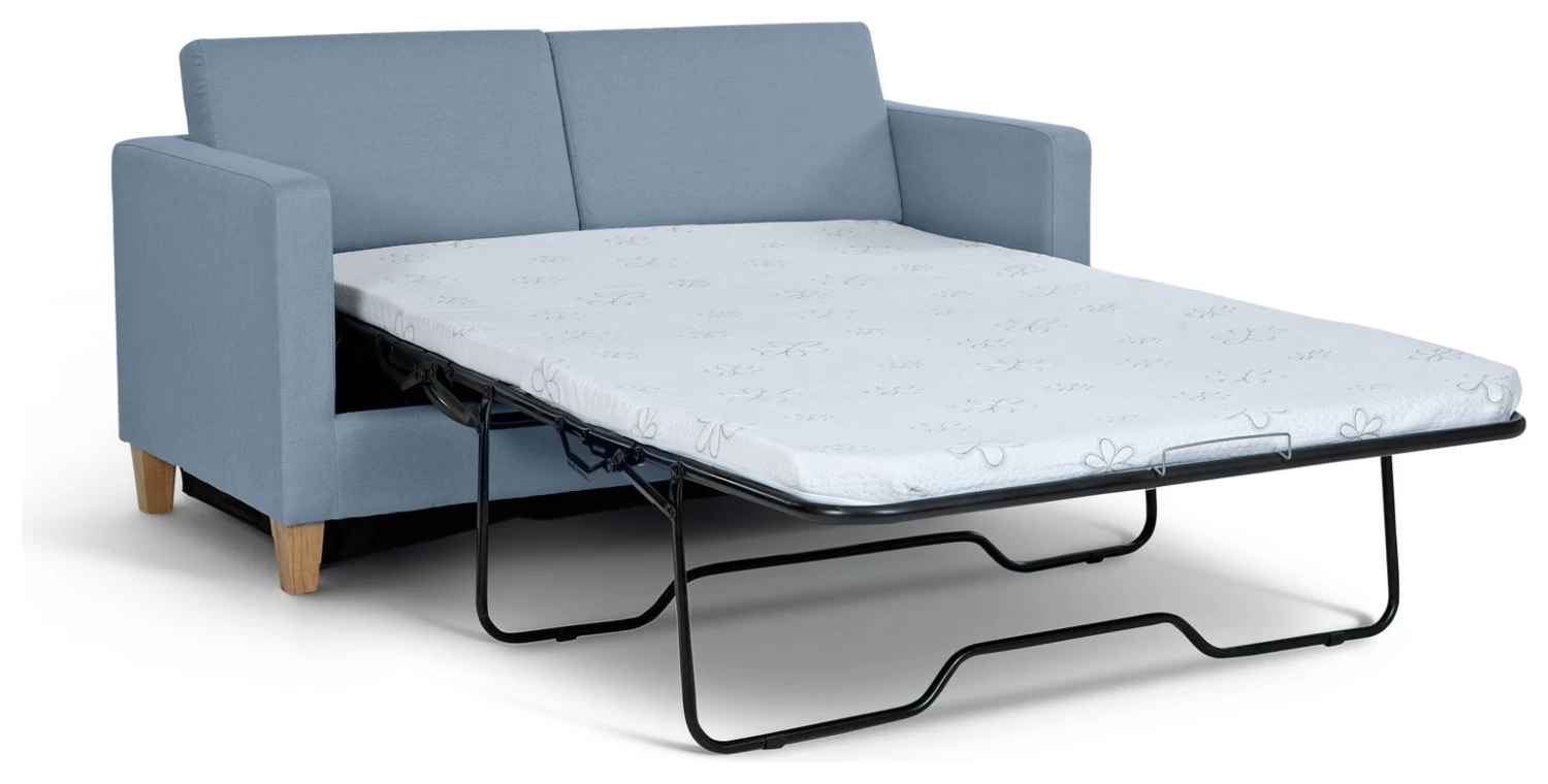 Habitat Rosie 2 Seater Fabric Sofa Bed - Pale Blue 4 Habitat Rosie 2 Seater Fabric Sofa Bed - Pale Blue - Image 2