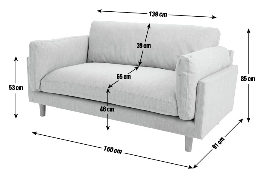Habitat Habita Salome Fabric 2 Seater Sofa - Light Grey 6 Habitat Habita Salome Fabric 2 Seater Sofa - Light Grey - Image 4