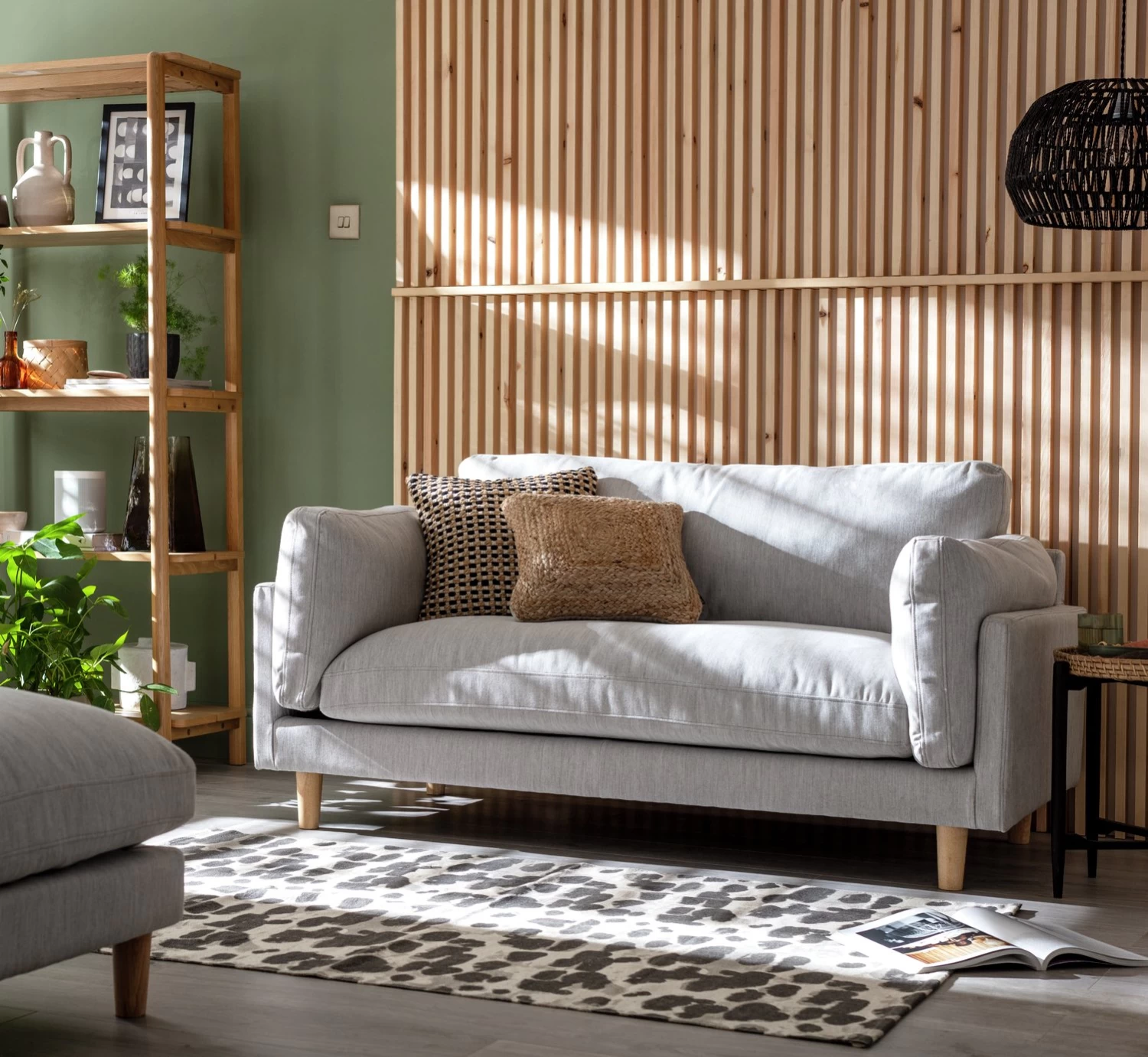 Habitat Habita Salome Fabric 2 Seater Sofa - Light Grey 4 Habitat Habita Salome Fabric 2 Seater Sofa - Light Grey - Image 2