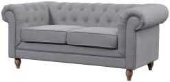 Habitat Chesterfield Fabric 2 Seater Sofa - Light Grey -Sofa Discount Store 7049033 R Z002A
