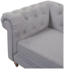 Habitat Chesterfield Fabric 2 Seater Sofa - Light Grey -Sofa Discount Store 7049033 R Z003A