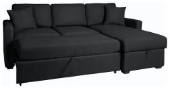 Habitat Reagan Corner Chaise Faux Leather Sofa Bed - Black 12 Habitat Reagan Corner Chaise Faux Leather Sofa Bed - Black -Sofa Discount Store 7067668 R Z003A