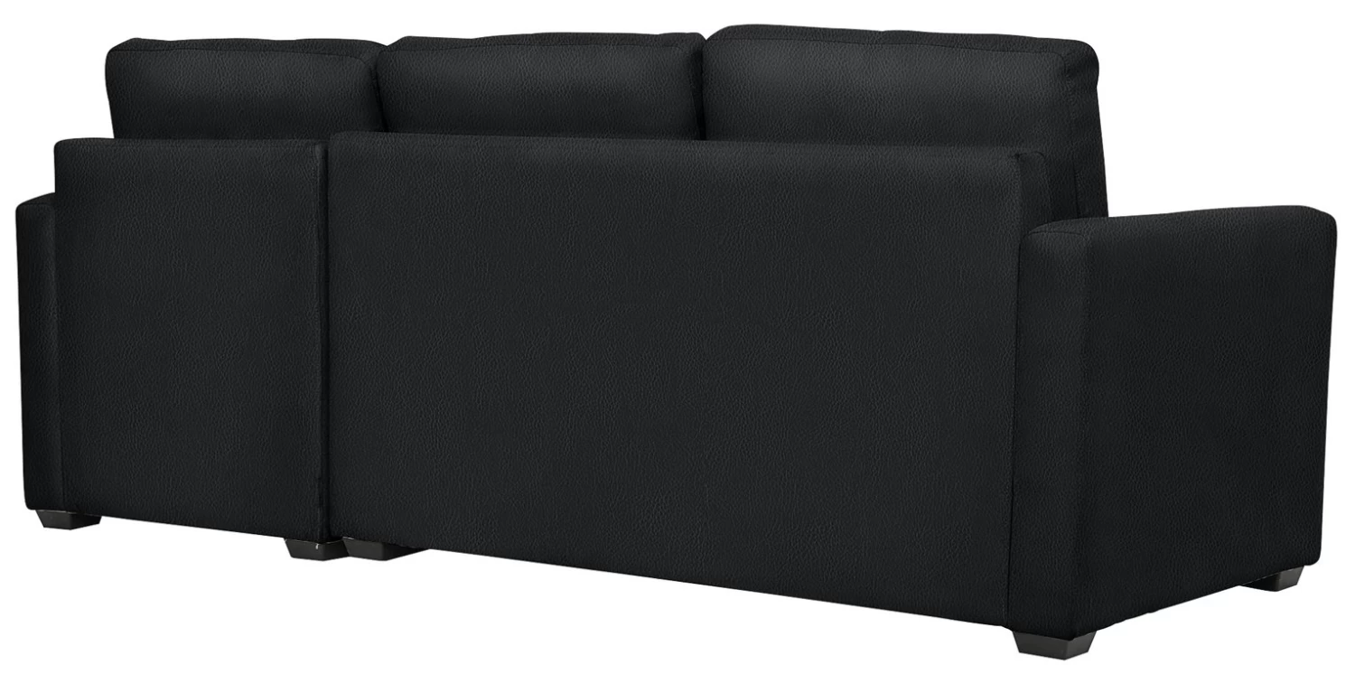 Habitat Reagan Corner Chaise Faux Leather Sofa Bed - Black 6 Habitat Reagan Corner Chaise Faux Leather Sofa Bed - Black - Image 4