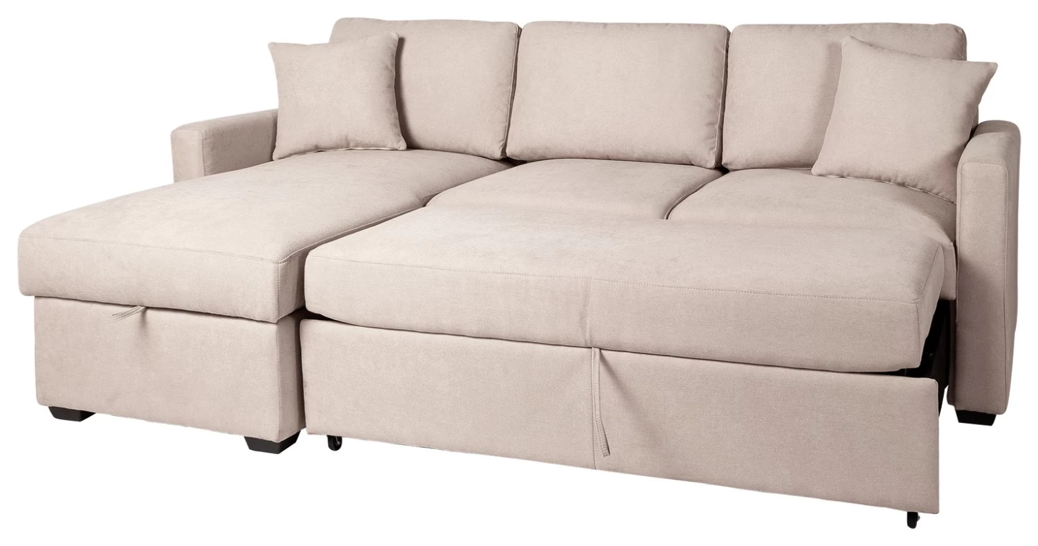 Habitat Reagan Left Corner Chaise Sofa Bed - Natural 6 Habitat Reagan Left Corner Chaise Sofa Bed - Natural - Image 4