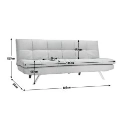 Habitat Nolan Fabric Clic Clac Sofa Bed - Light Grey -Sofa Discount Store 7233227 R Z020A