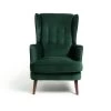 Habitat Callie Velvet Wingback Chair - Forest Green
