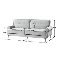 Habitat Vienna Velvet 3 Seater Sofa - Rose -Sofa Discount Store 7896664 R E001