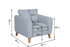 Habitat Cooper Fabric Armchair - Light Grey -Sofa Discount Store 7956377 R Z020A