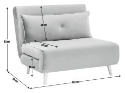 Habitat Roma Small Double Velvet Chair Bed - Charcoal -Sofa Discount Store 7995541 R E001