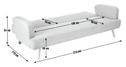 Habitat Andy 3 Seater Fabric Clic Clac Sofa Bed - Grey -Sofa Discount Store 8171168 R Z002A