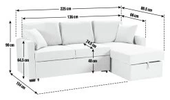 Habitat Reagan Right Corner Sofa Bed - Grey -Sofa Discount Store 8178721 R Z020A