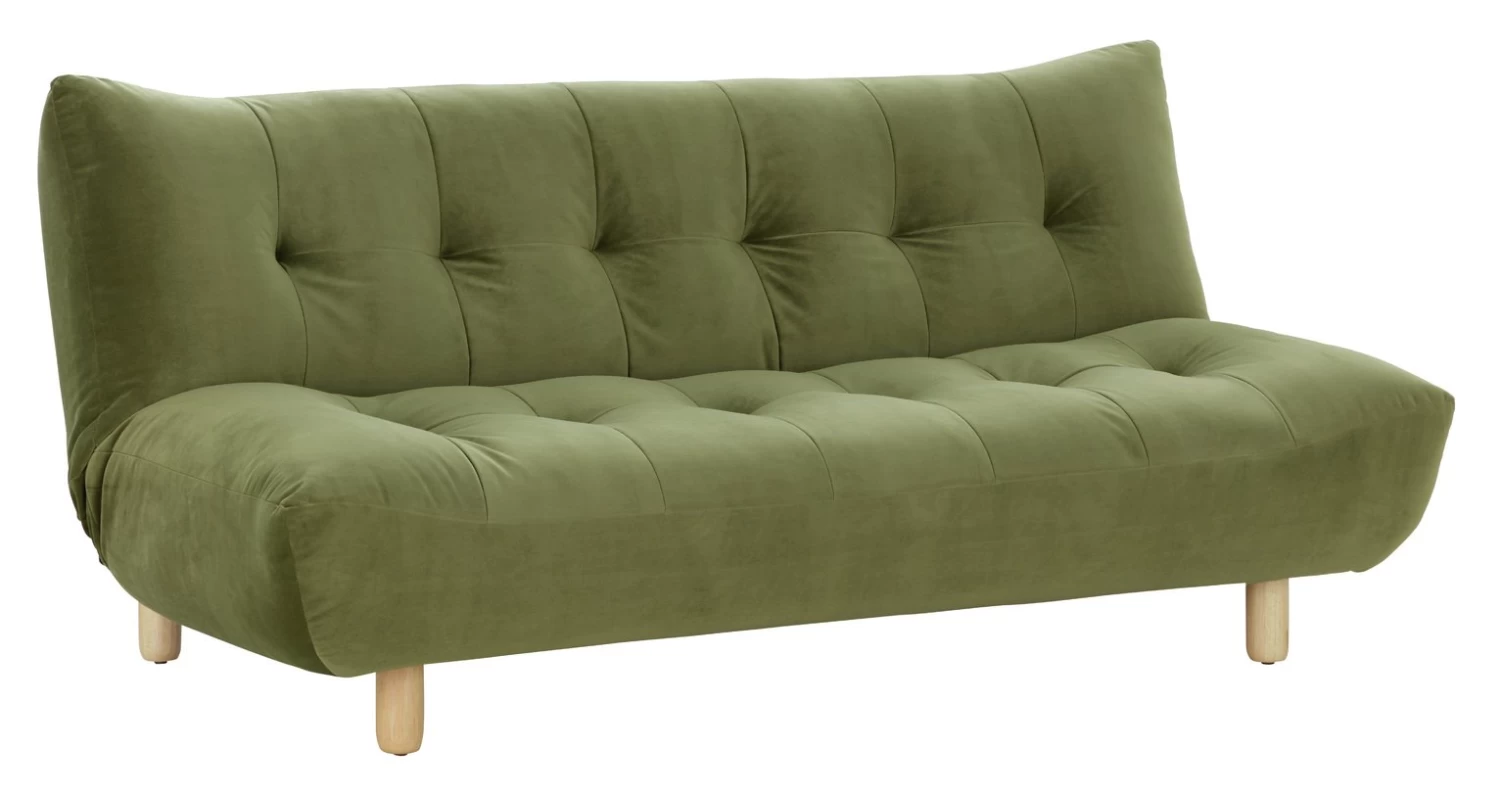 Habitat Kota 3 Seater Velvet Clic Clac Sofa Bed - Green 5 Habitat Kota 3 Seater Velvet Clic Clac Sofa Bed - Green - Image 3