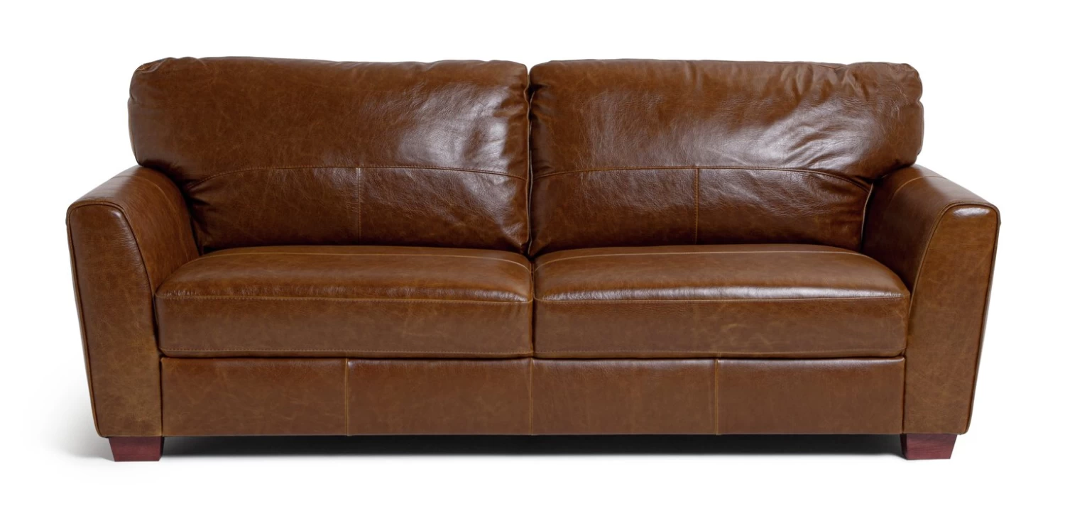 Habitat Milford Leather 4 Seater Sofa - Tan 3 Habitat Milford Leather 4 Seater Sofa - Tan