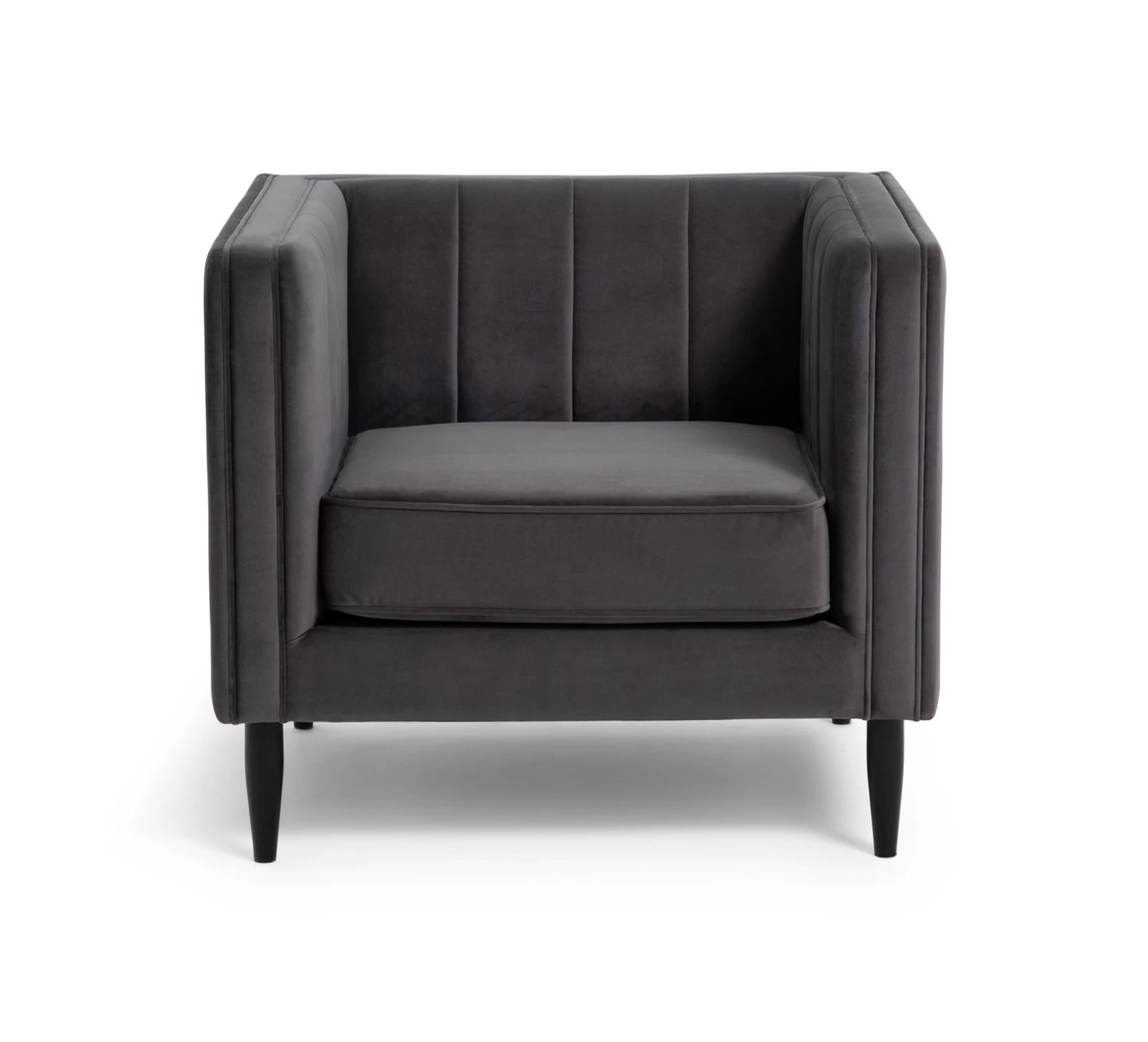 Habitat Vanessa Velvet Armchair - Grey 3 Habitat Vanessa Velvet Armchair - Grey