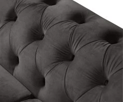 Habitat Chesterfield Velvet 3 Seater Sofa - Charcoal -Sofa Discount Store 8722809 R Z005A