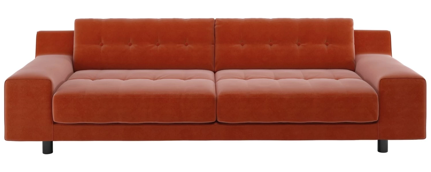 Habitat Hendricks Velvet 4 Seater Sofa - Orange 3 Habitat Hendricks Velvet 4 Seater Sofa - Orange