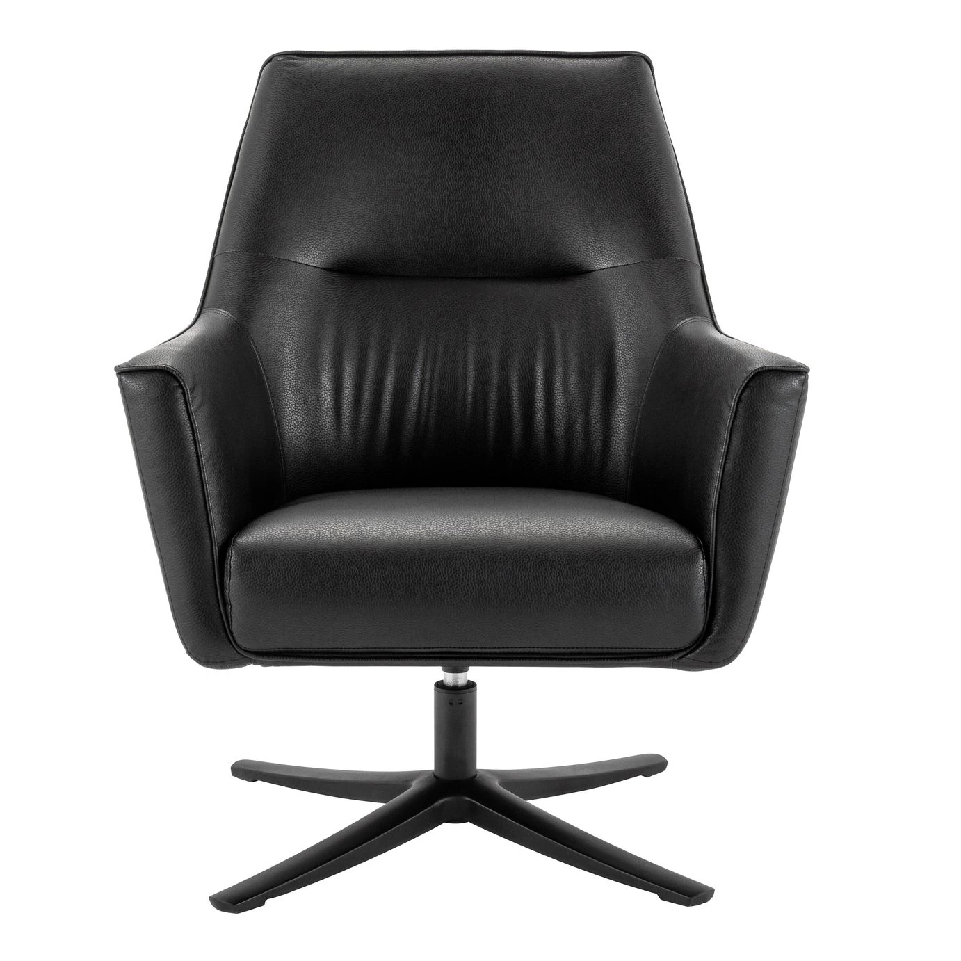 Habitat Rhett Faux Leather Swivel Chair - Black 3 Habitat Rhett Faux Leather Swivel Chair - Black