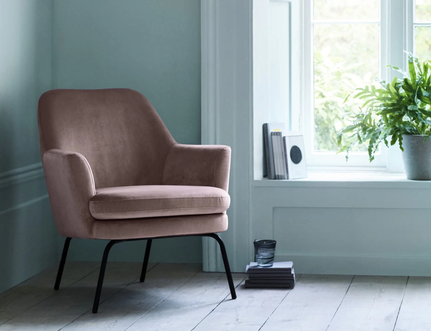 Habitat Celine Velvet Accent Chair - Pink 4 Habitat Celine Velvet Accent Chair - Pink - Image 2