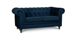 Habitat Chesterfield Velvet 2 Seater Sofa - Blue -Sofa Discount Store 8817109 R Z002A