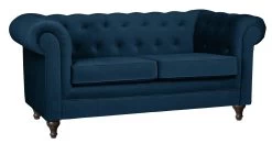 Habitat Chesterfield Velvet 2 Seater Sofa - Blue -Sofa Discount Store 8817109 R Z004A