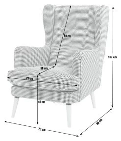Habitat Callie Fabric Wingback Chair - Blush Pink -Sofa Discount Store 8839895 R E001