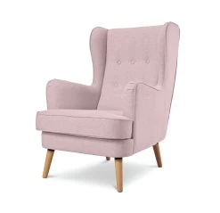 Habitat Callie Fabric Wingback Chair - Blush Pink -Sofa Discount Store 8839895 R Z002A