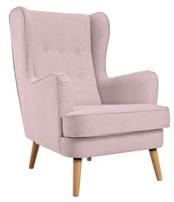 Habitat Callie Fabric Wingback Chair - Blush Pink -Sofa Discount Store 8839895 R Z004A