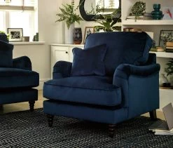 Habitat Matilda Velvet Armchair - Blue -Sofa Discount Store 8878595 R Z001C