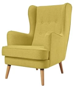 Habitat Callie Fabric Wingback Chair - Mustard -Sofa Discount Store 8887562 R Z004A