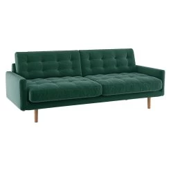 Habitat Fenner Velvet 3 Seater Sofa - Emerald -Sofa Discount Store 8887957 R Z002A