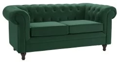 Habitat Chesterfield Velvet 2 Seater Sofa - Green -Sofa Discount Store 8889924 R Z004A