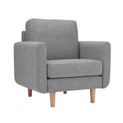 Habitat Remi Fabric Armchair In A Box - Light Grey -Sofa Discount Store 8896395 R Z004A