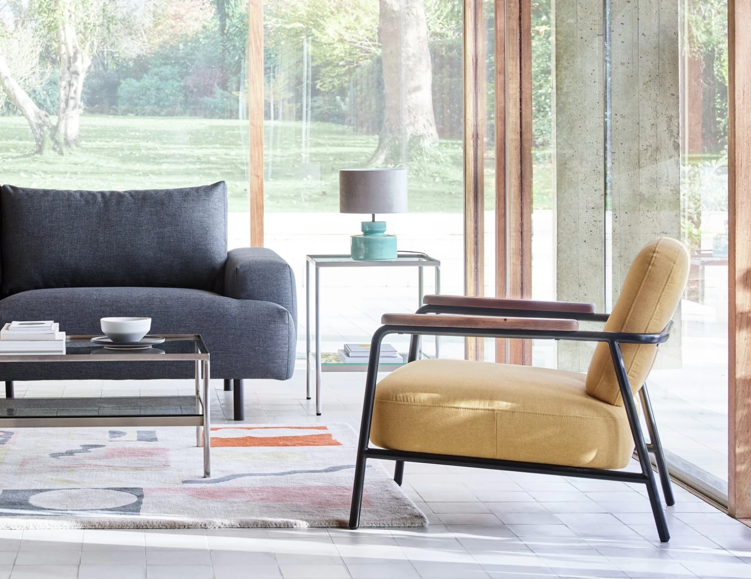 Habitat Cooper Fabric Armchair - Yellow 11 Habitat Cooper Fabric Armchair - Yellow - Image 9