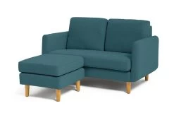 Habitat Remi Fabric 2 Seater Chaise Sofa In A Box - Teal -Sofa Discount Store 8904665 R Z002A