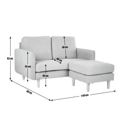 Habitat Remi Fabric 2 Seater Chaise Sofa In A Box - Teal -Sofa Discount Store 8904665 R Z020A