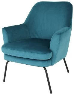 Habitat Celine Velvet Accent Chair - Teal -Sofa Discount Store 8954732 R Z004A