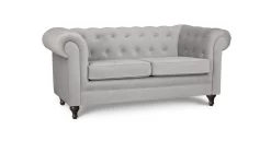 Habitat Chesterfield Velvet 2 Seater Sofa - Light Grey -Sofa Discount Store 8954914 R Z002A