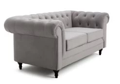 Habitat Chesterfield Velvet 2 Seater Sofa - Light Grey -Sofa Discount Store 8954914 R Z004A